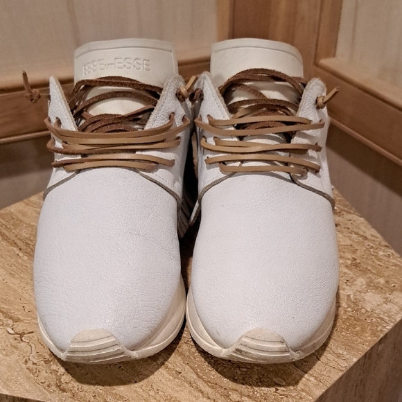 Esse ut Esse White Leather Fringe Sneakers EU 40 US 10 - Picture 2 of 14